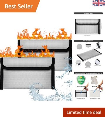 Elegante feuerfeste & wasserdichte Aufbewahrungstaschen - 2 Stück 8x4,6 Zoll für Reisen