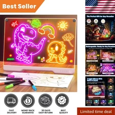 Versatile 16-Inch Doodle Glow Board - 7 Colors, Markers & Tracing Book Included