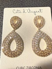 Cote d'Argent Cubic Zirconia Drop Earrings