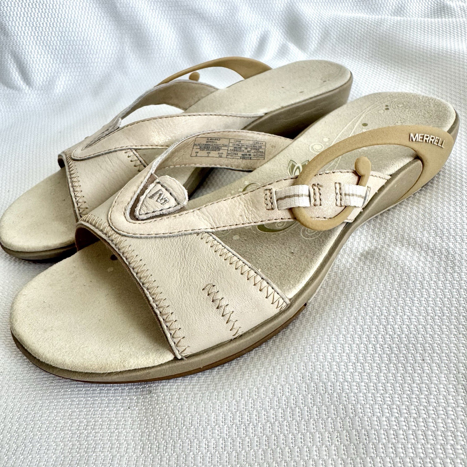 Sandali Merrell Clara oro scarpe performance pelle slip on donna taglia 5