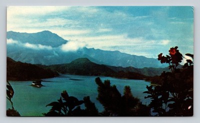 Vintage Sun Moon Lake Taiwan Postcard from Evergreen Hostel Scenic View