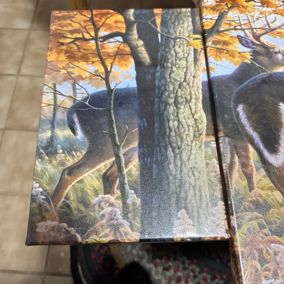 美丽的野生鹿家庭森林 5 面板帆布印花墙艺术家居装饰 — 第 3/4 张图片