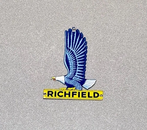 VINTAGE RICHFIELD EAGLE GASOLINE PORCELAIN SIGN CAR GAS OIL TRUCK MOTORCYCLE
