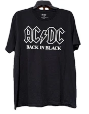AC/DC Back In Black T Shirt Large Adult Short Sleeve 100% Cotton