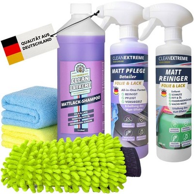 CLEANEXTREME Auto Matt Lack & Folie Set Shampoo Reiniger Pflege Versiegelung XXL