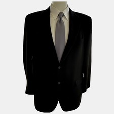 Jos. A. Bank 100 Camel Hair Sport Coat Blazer Men's 46L Black 2 Button Classic