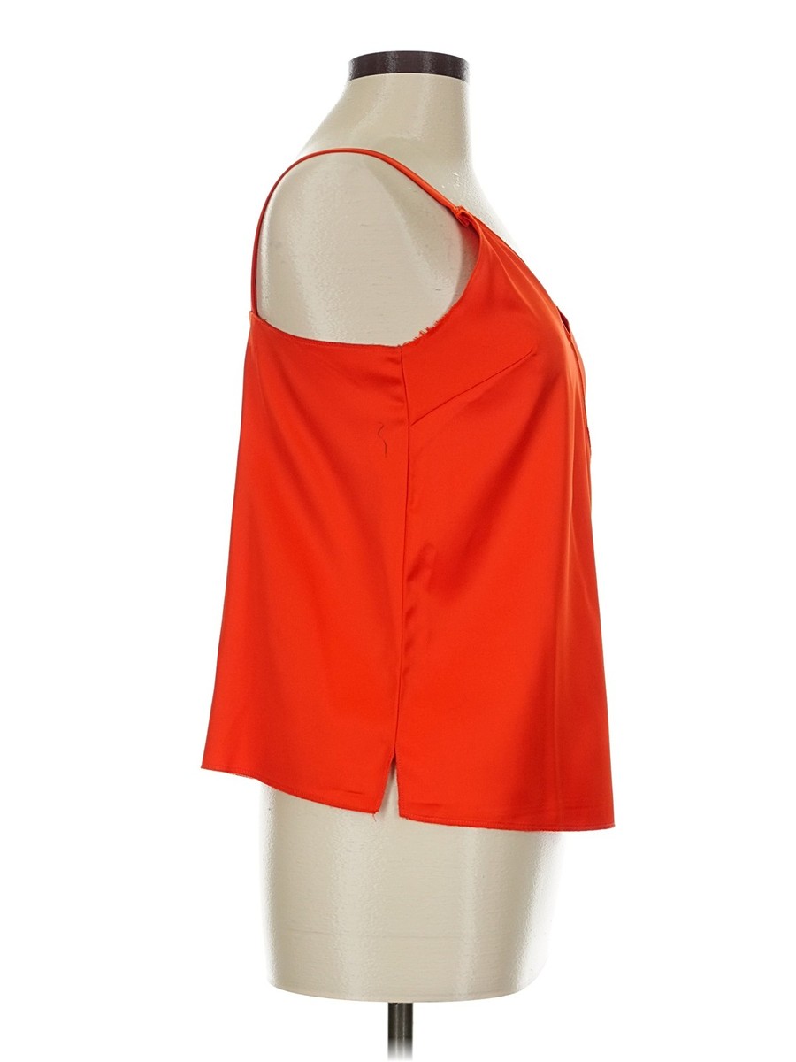 Daphnea Women Orange Sleeveless Blouse M View 3