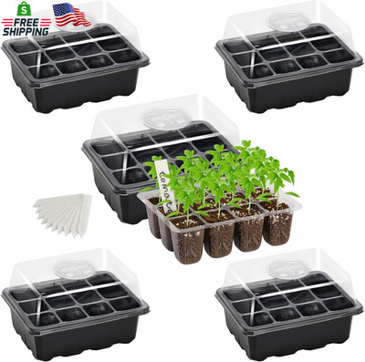 Bonviee 5-Pack Seed Starter Tray Seedling Kits,Plant Starter Kit with Adjustable