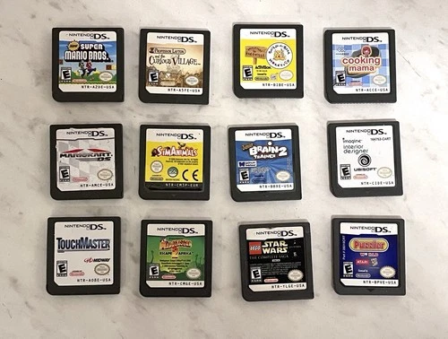 Nintendo DS Games Lot: 12 Cartridges - Mario Kart, Cooking Mama, Mario Bros