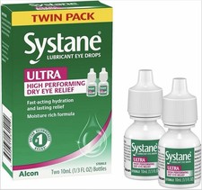 Systane Ultra Lubricant 10ml Eye Drops - 2 Pack Exp 2027 Free Shipping