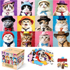 Jumbo Floor Puzzle for Kids,48 Piece Cat Jigsaw Puzzles,Pet Learning Educational