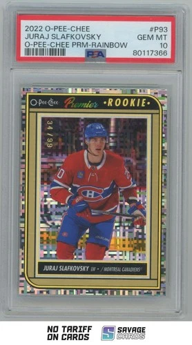 2022-23 O-Pee-Chee Premier Rookie Rainbow Juraj Slafkovsky /99 #P-93 Montreal