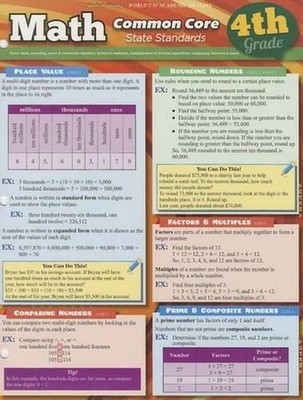 Math Common Core 4th Grade: Quickstudy Laminated Reference Guide by Ken Yablonsk