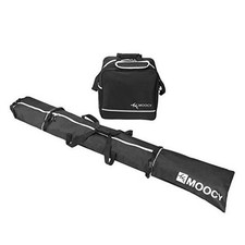 MOOCY Ski Bag for Air Travel, Unpadded Snow Bag Black Ski and Boot Bag Combo