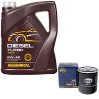 MotoröL Set 5W40 5 Liter + ÖLfilter SM 113 FüR Fiat Lancia Suzuki Vitara 1.9 2.0