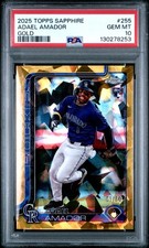 2025 TOPPS CHROME SAPPHIRE GOLD #255 ADAEL AMADOR ROOKIE RC 1/50 PSA 10