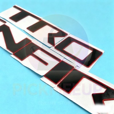 Gloss Black Red Outline Tailgate Inserts Letters Emblems For 2020-2025 Frontier