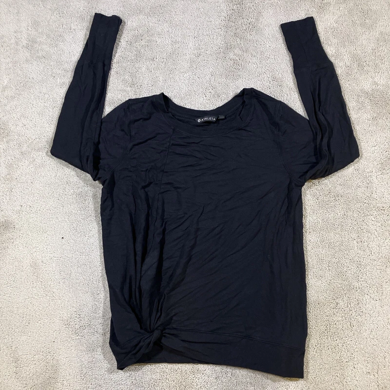 athleta performance tie front long sleeve modal blend shirt
