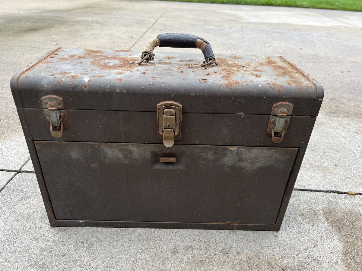 Vintage Kennedy Kits Tool Box Machinist Chest Felt Lining 7 Drawer