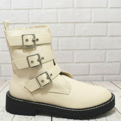 Dune Zip Up Low Heel Off White Boots UK 
