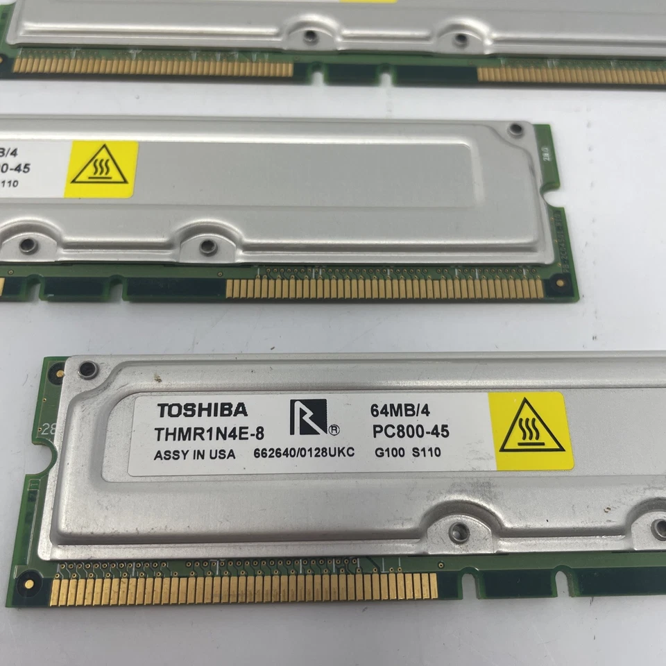 512MB KIT 2 X 256MB  ECC RDRAM PC800-45 800MHz  RIMMRambus Memory Module Lot Of4 - Image 2 of 4