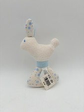 Vintage GUND Plush Rattle Blue white Rattle Grip Polka Dot SAMPLE Tags