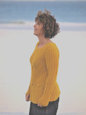 PULL COTON PHILDAR JAUNE TORSADES NEUF T38-42 tricoté main