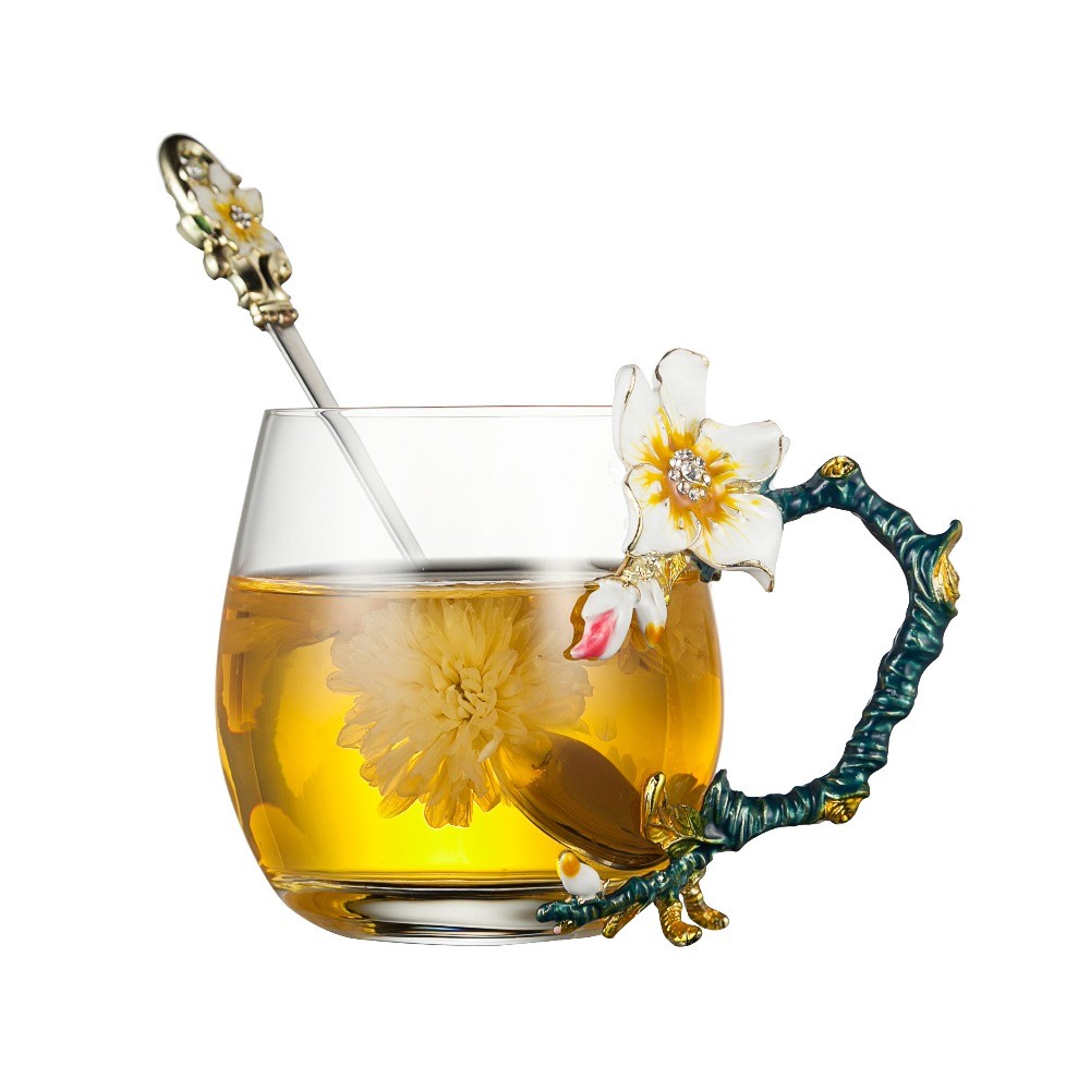 RELEA vaso artesanal taza de té/café/leche con cuchara