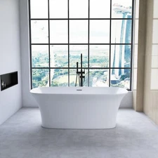 67'' Acrylic Freestanding Bathtub Deep Soaking Tub
