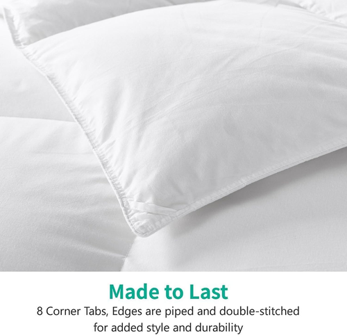 Oversized King Feathers down Comforter - Ultra Soft All Seasons 100% Organic Cot - Picture 7 of 9