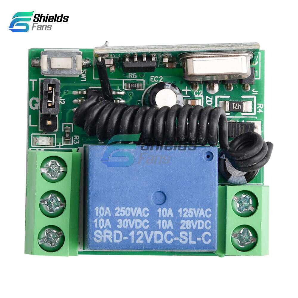 Wireless RF Remote Control Relay Kit – 12V 315MHz 1-Channel Receiver + Transmitter For Garage Doors, Alarms & Appliances