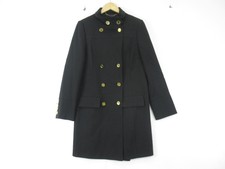 Laura Ashley Essentials High Neck Coat Ladies Uk 14 Black Gold Buttons