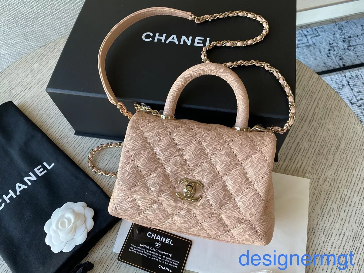 Chanel Extra Mini Pink Quilted Caviar Coco Handle