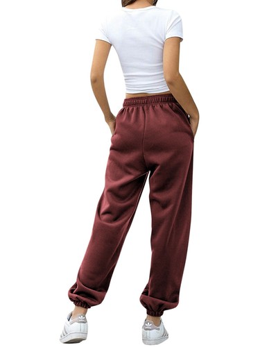 Womens Plain Joggers Sweatpants Fleece Tracksuit Jogging Bottoms Gym Sport Pants - Picture 20 of 20