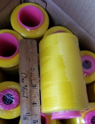 6 Big Spools Bright Yellow Multi Purpose Serger High Quality Sewing T27 Threads - Picture 7 of 9