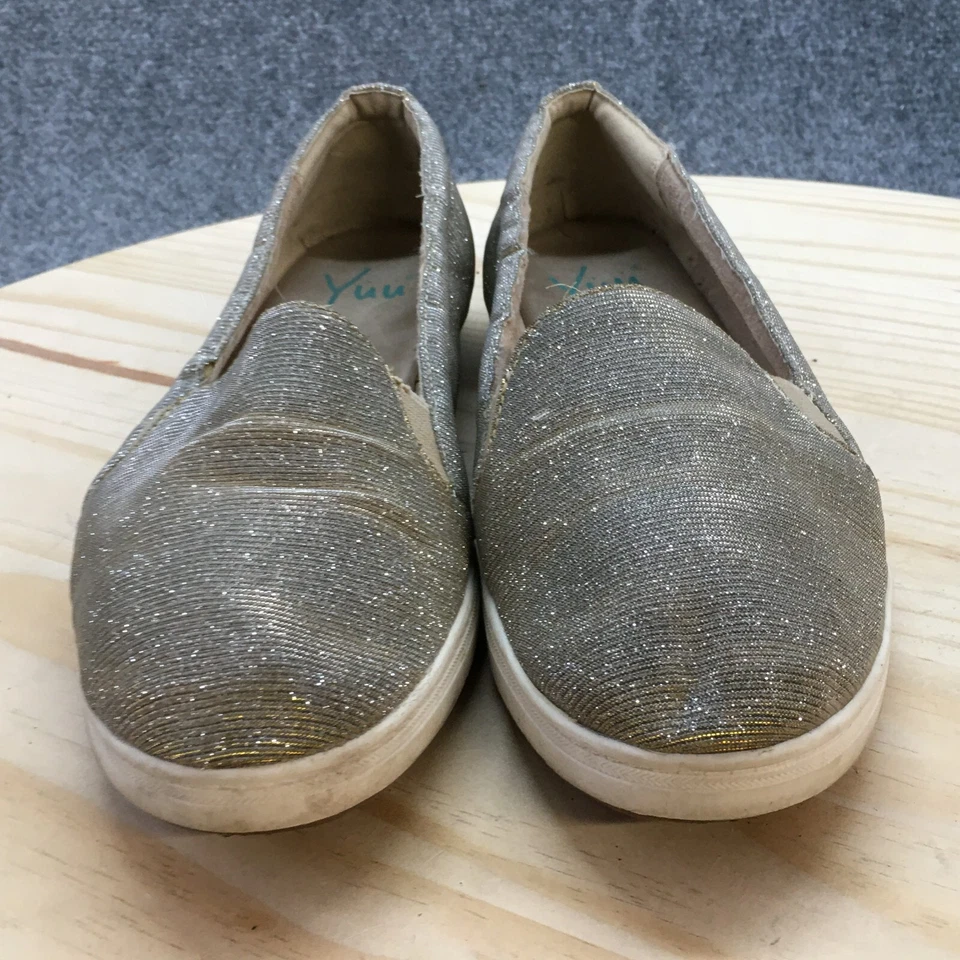 YUU Zapatos Mujer 11 M Ransey Sin Cordones Planos Plateados Punta Redonda Cómodos Parte Superior Baja Foto 4 de 4