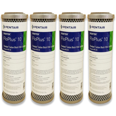 Pentek/Pentair FloPlus 10 Carbon Block Wasserfilter 0,5 Mikrometer 10 Zoll - 4er-Pack