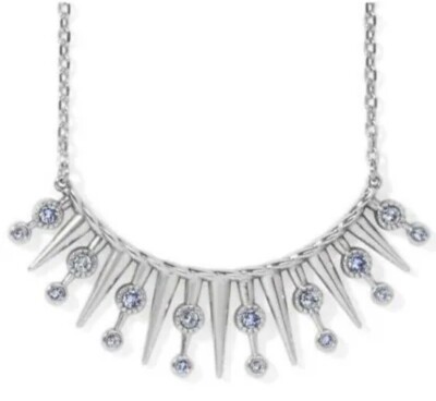 NWT Brighton HALO ICE Clear & Blue Crystal Collar Necklace MSRP $78