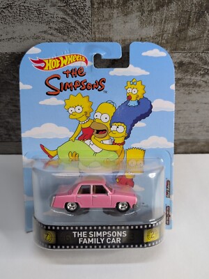 Hot Wheels Retro Entertainment The Simpsons Family Car Pink