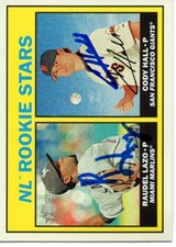 Raudel Lazo Miami Marlins Cody Hall Giants 2016 Topps Heritage Signed Card