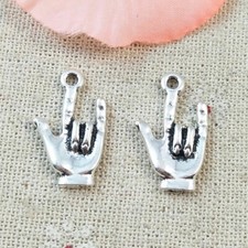 Free Ship 92 pcs tibetan silver hand charms pendant 21x13mm L-5246