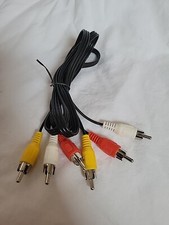 thin 4ft short Triple RCA Audio/Video,a/v AV Yellow/Red/White TV/VCR/DVD Cable