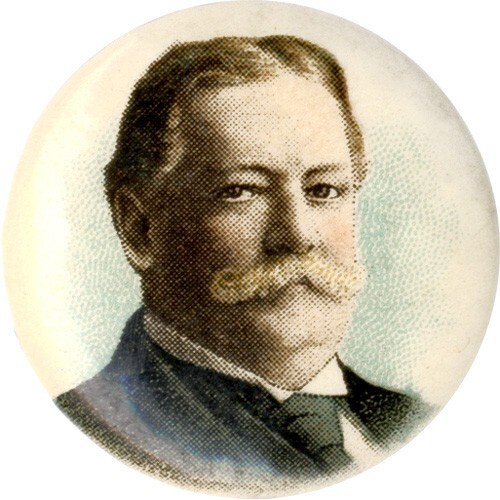 Pinback retrato cromado William Howard Taft 1908 - Imagen 1 de 2