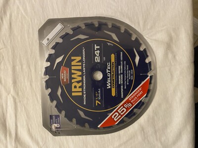 NEW! IRWIN Marathon with Weldtec 7-1/4'' 24T Carbide Circular Saw Blade 24035