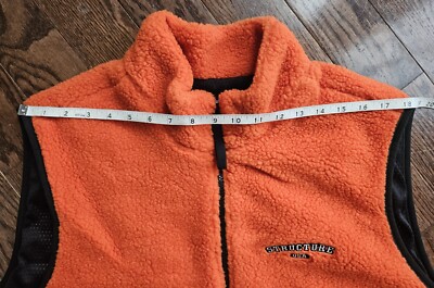 Vintage 90's STRUCTURE Men's Fleece Zippered Vest Size XL Orange
