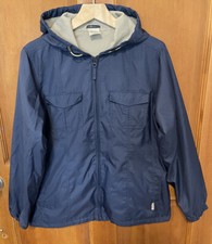 Exofficio Hooded Field Rain Jacket Lined Navy Blue Womens Medium M
