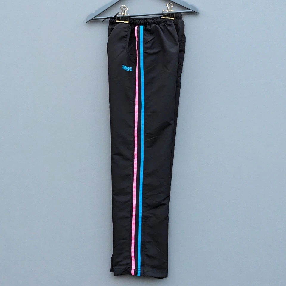 Lonsdale Girls Tracksuit Bottoms Trousers Joggers Lined Pink Blue Stripe 13 yrs - Image 4 of 4