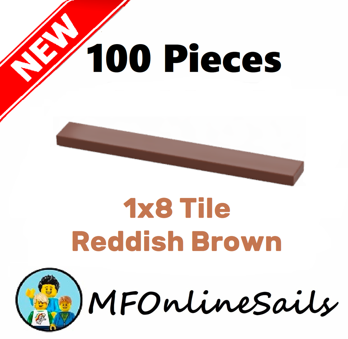 Genuine LEGO Reddish Brown 1x8 Tiles Part #4162 100pcs 106g | eBay