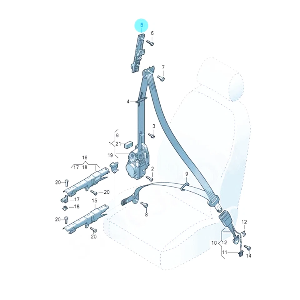 Ajustador de altura deslizante del cinturón de seguridad delantero para Audi A7 S7 RS7 A7 Sportback 2019-2020 Foto 3 de 4