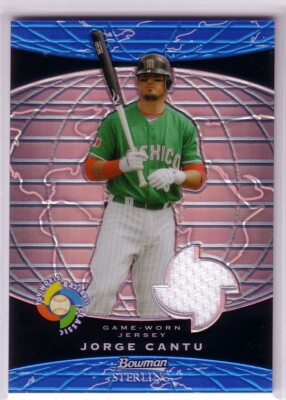 2009 Bowman Sterling WBC Relics Blue Refractors #JCC Jorge Cantu Jersey /125